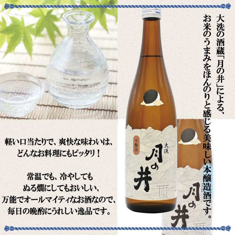 日本酒 本醸造 月の井 1.8L 2本 セット 大洗 地酒 本醸造酒 茨城: 茨城