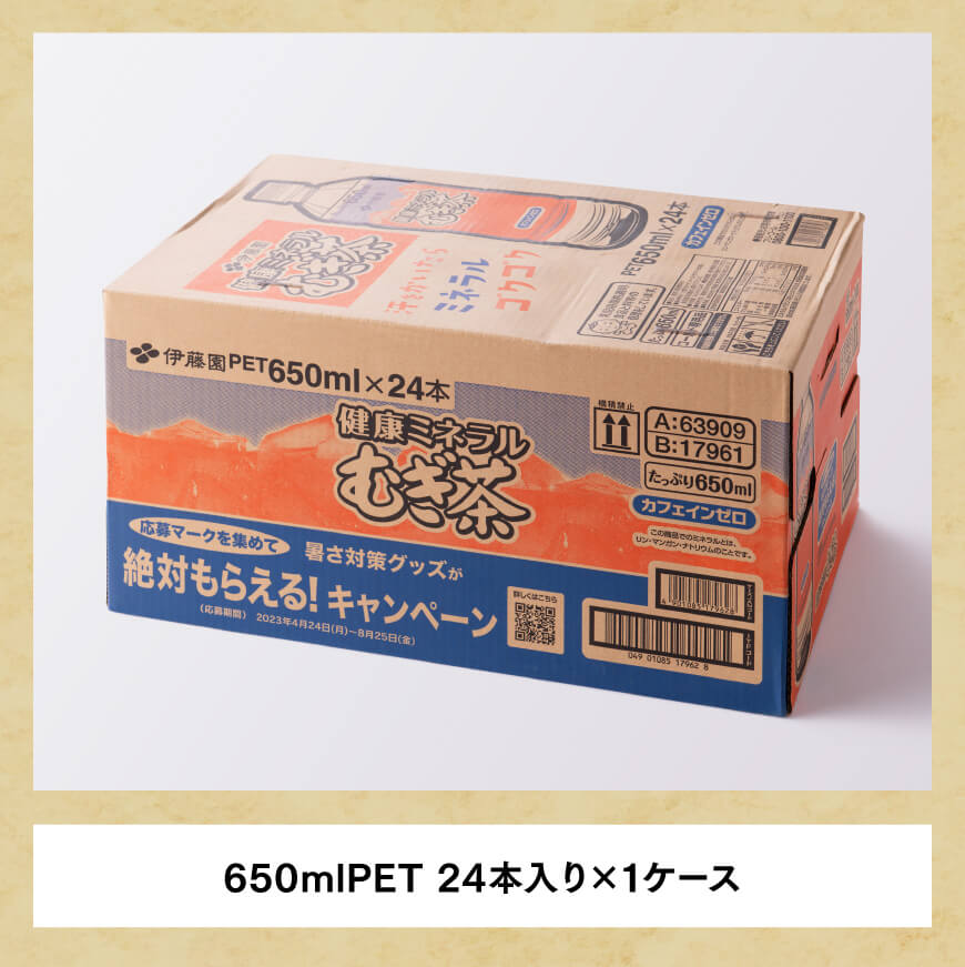 3ケ月定期便】【伊藤園】健康ミネラルむぎ茶650ml×24本PET お茶 飲料