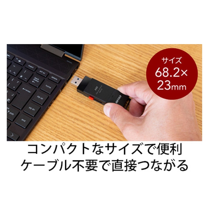 BUFFALO バッファロー スティック型 SSD 250GB 抗ウイルス・抗菌