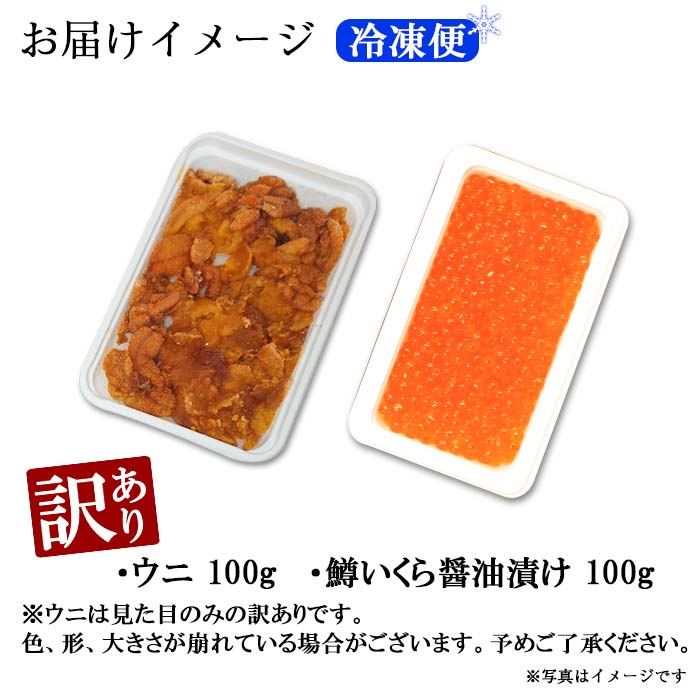 1260. 訳あり うに チリ産 冷凍 鱒 いくら 醤油漬け ウニ100g マス