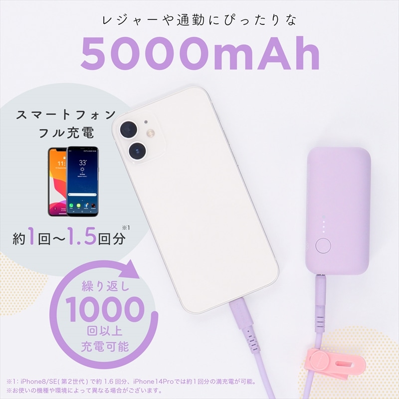 MOTTERU(モッテル) モバイルバッテリー 5,000mAh PD20W対応 国内最小最