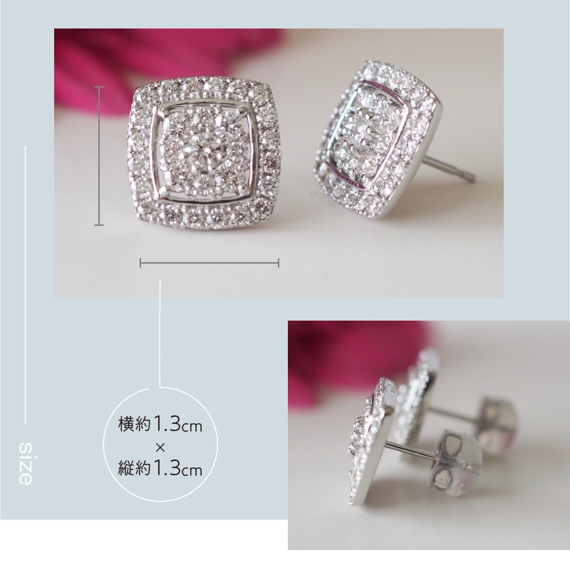 オンラインストア買付 可憐な輝き！Pt900 デザインダイヤ0.04ct ピアス