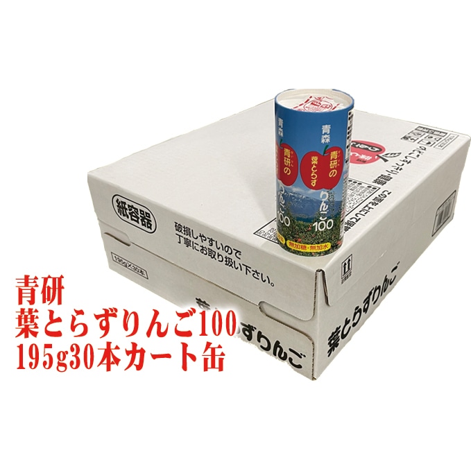 A4等級以上 青研 葉とらずりんご100 195ml カートカン 30本入 2ケース