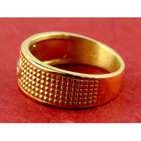 指輪 純金 24金 リング ダイヤモンド 0.1ct ダイヤ 幅広 指輪 太め