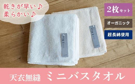 天衣無縫 オーガニック超長綿使用 スーピマ24 ミニバスタオル2枚セット