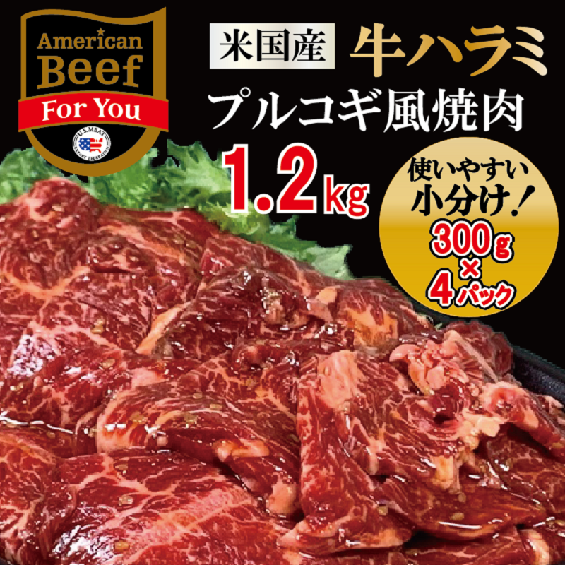 米国産牛ハラミ プルコギ風焼肉 1.2kg（300g×4）: 大阪府泉佐野市｜JRE MALLふるさと納税