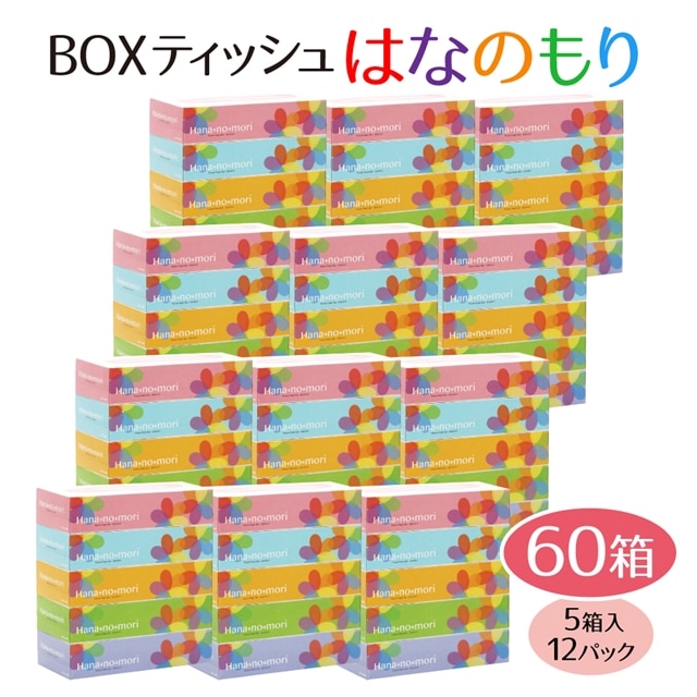 Boxティッシュ ボックス はなのもり 60箱 5箱 12パック 160組 岩手県一関市 Jre Mallふるさと納税