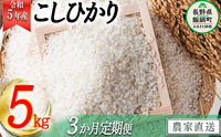 米 こしひかり 5kg × 3回 【 3か月 定期便 】( 令和5年産 ) ヤマハチ