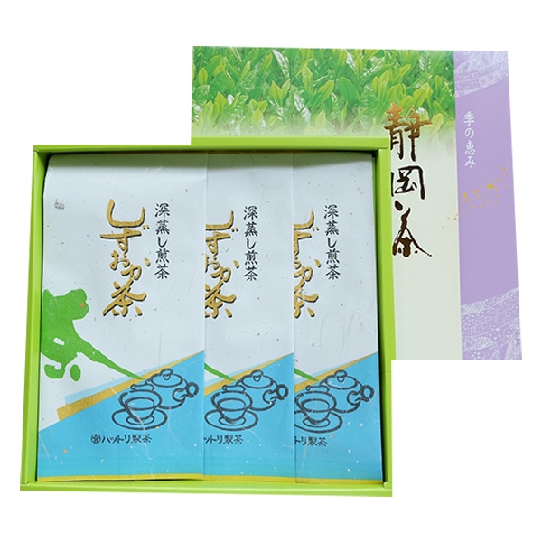 お茶 飲料 茶葉 深蒸し茶 焼津 深むし 静岡茶 100g×3本 箱入り a10-024-