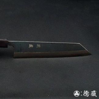 土佐黒打ち刃物 切付包丁 210mm 黒打ち積層 | 両刃 青紙2号 紫檀八角