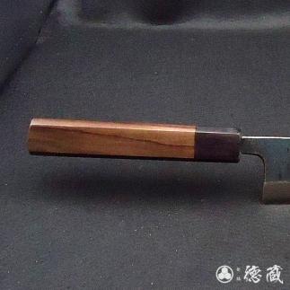 土佐黒打ち刃物 切付包丁 210mm 黒打ち積層 | 両刃 青紙2号 紫檀八角