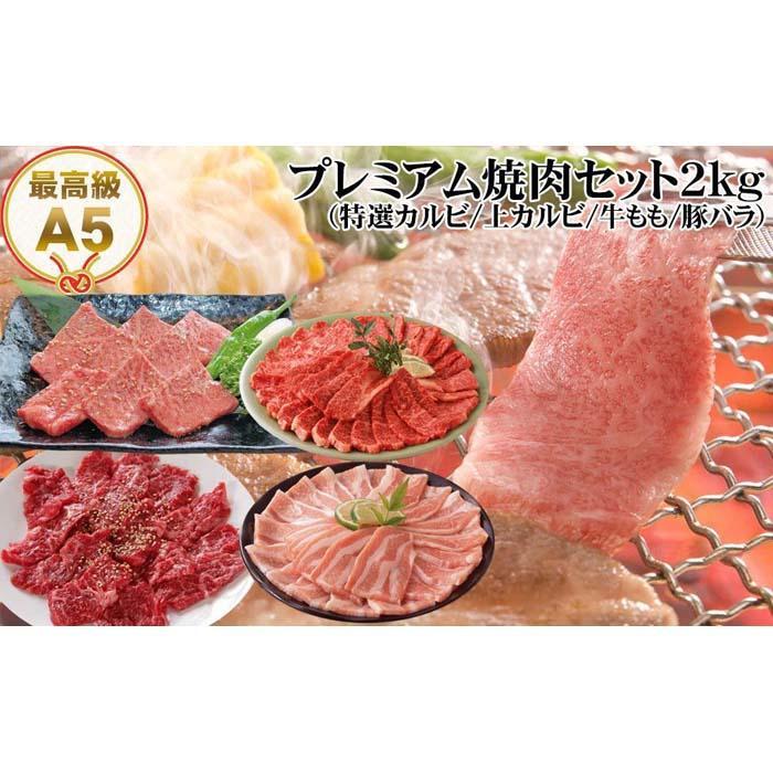 プレミアム焼肉セット約2kg 土佐和牛 牛肉 豚肉 肉詰め合わせの返礼品