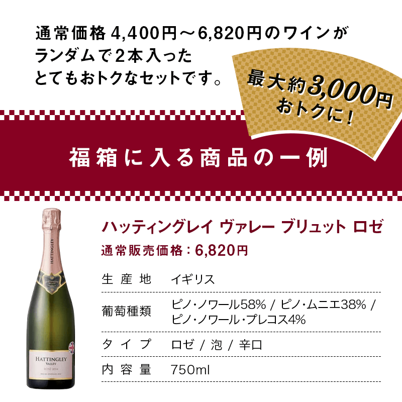 POINT5倍】【8,800円】ワイン福箱2本セット 送料無料【倉庫出荷 ...