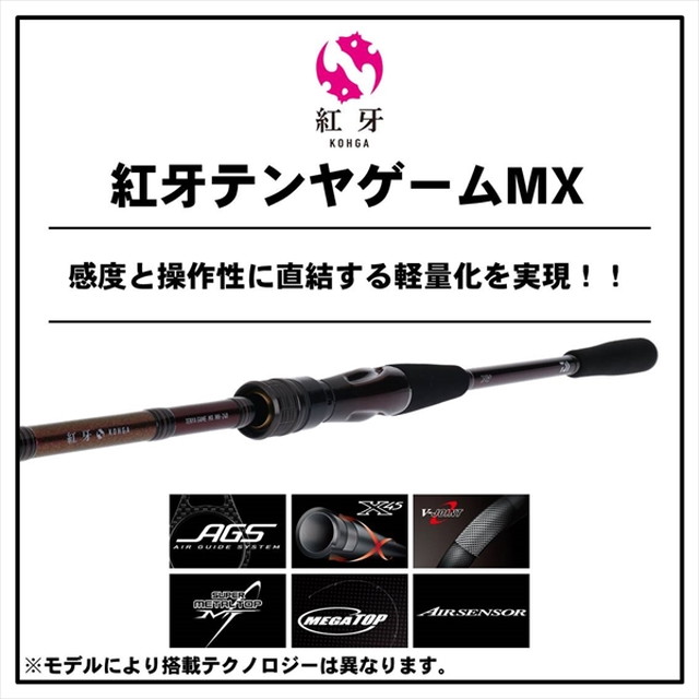 ﾀﾞｲﾜ 20 紅牙ﾃﾝﾔｹﾞｰﾑ MX H/MH-225・R(ｽﾋﾟﾆﾝｸﾞ 2ﾋﾟｰｽ): 釣具の