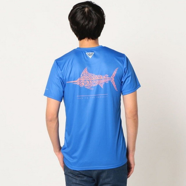 コロンビア Tシャツ 魚 フィッシュ ブルー サイズL PFG - Tシャツ