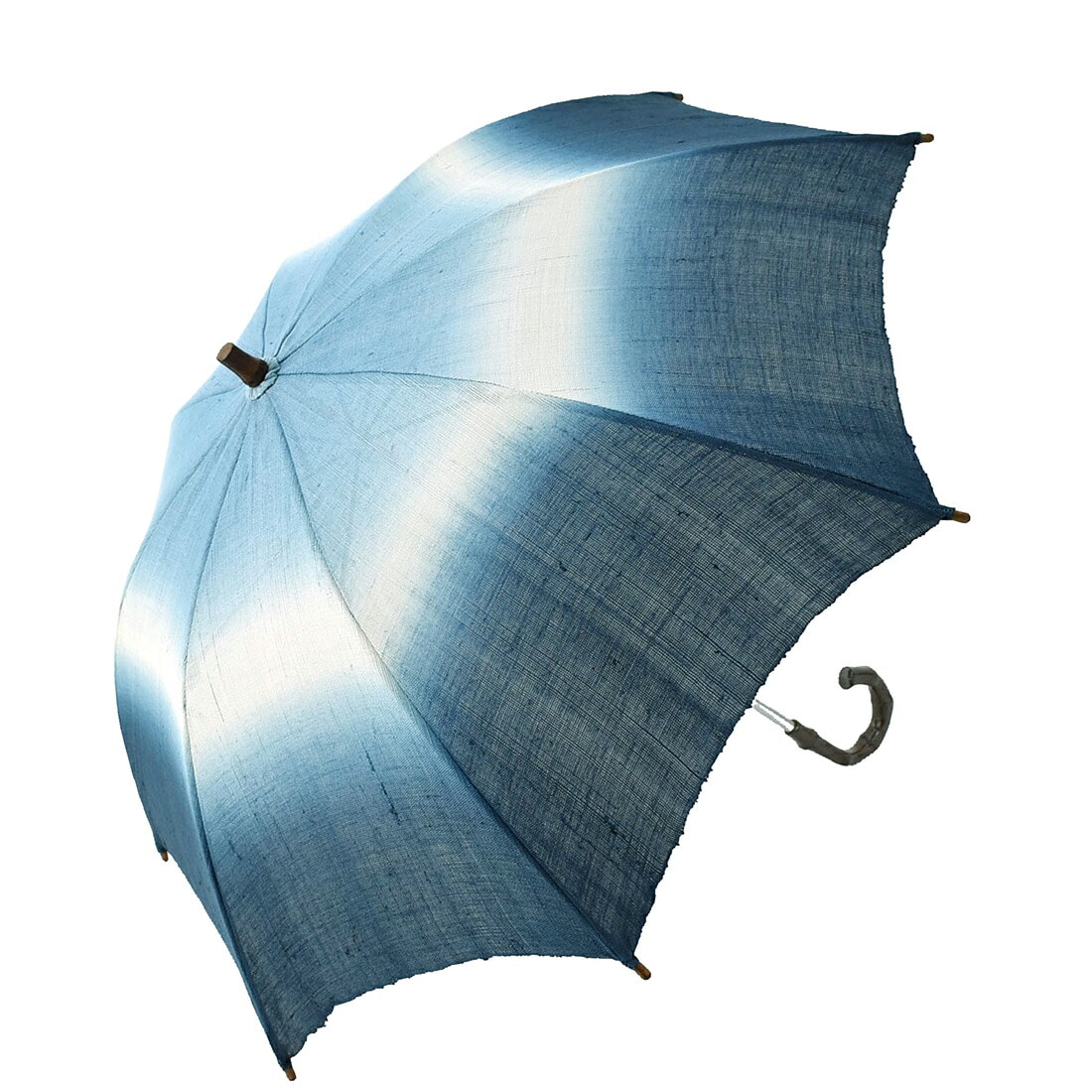 着物 日傘 専用 日本製 藍染め 手作り 麻 長傘 48cm 全6種 暑さ 熱中症