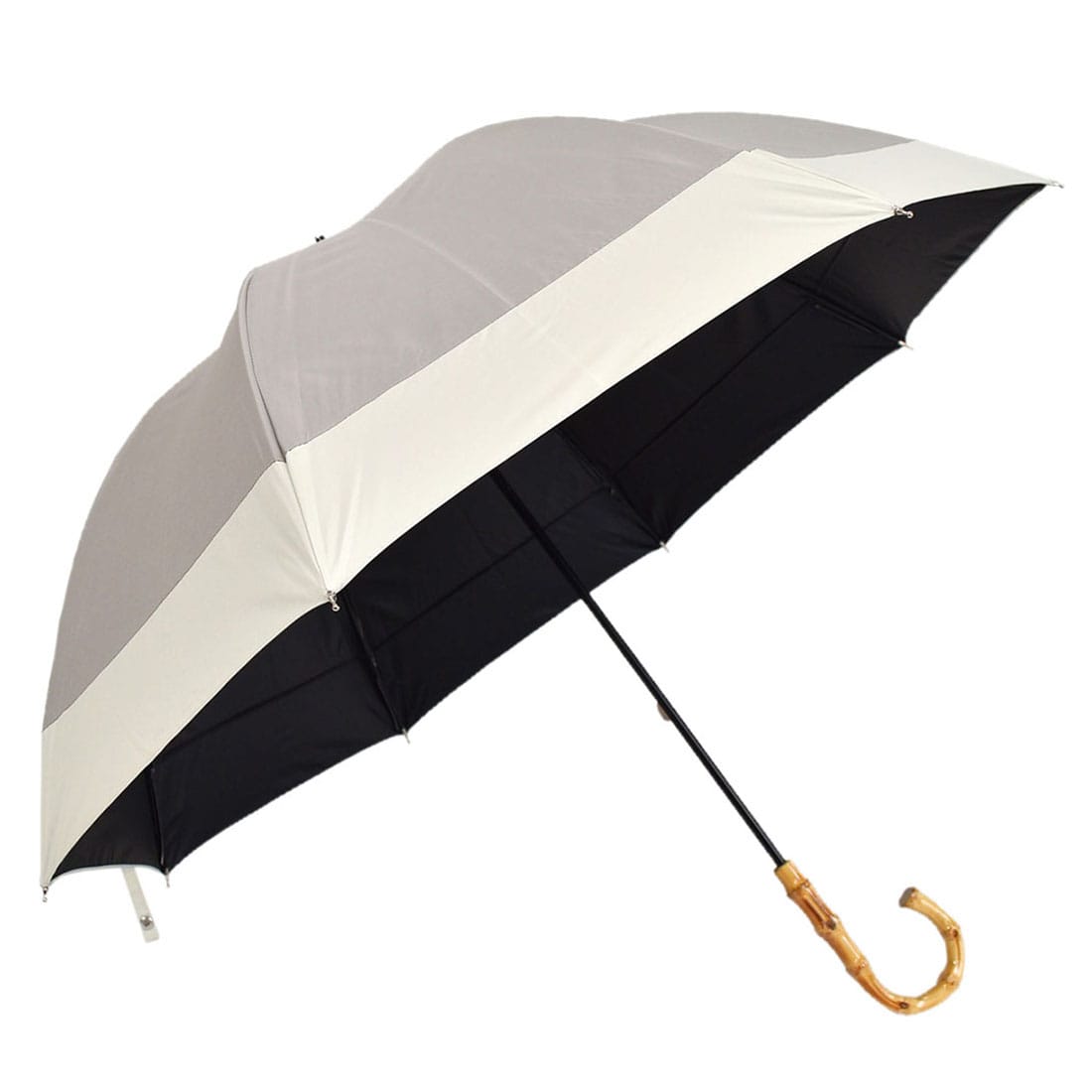 晴雨兼用 日傘 雨傘 because 長傘 PUバイカラーラージ 55cm 全3色 暑さ 