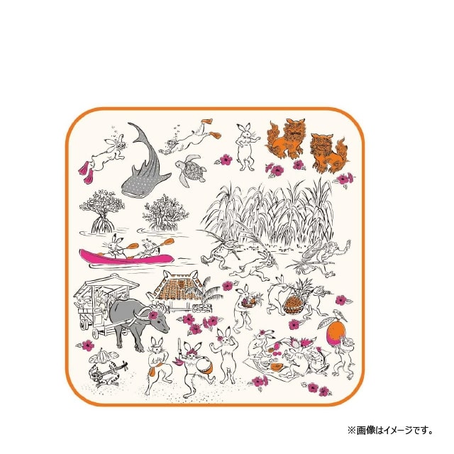 NewDays倉庫出荷】【常温商品】【雑貨】沖縄×鳥獣戯画 たおるはんかち