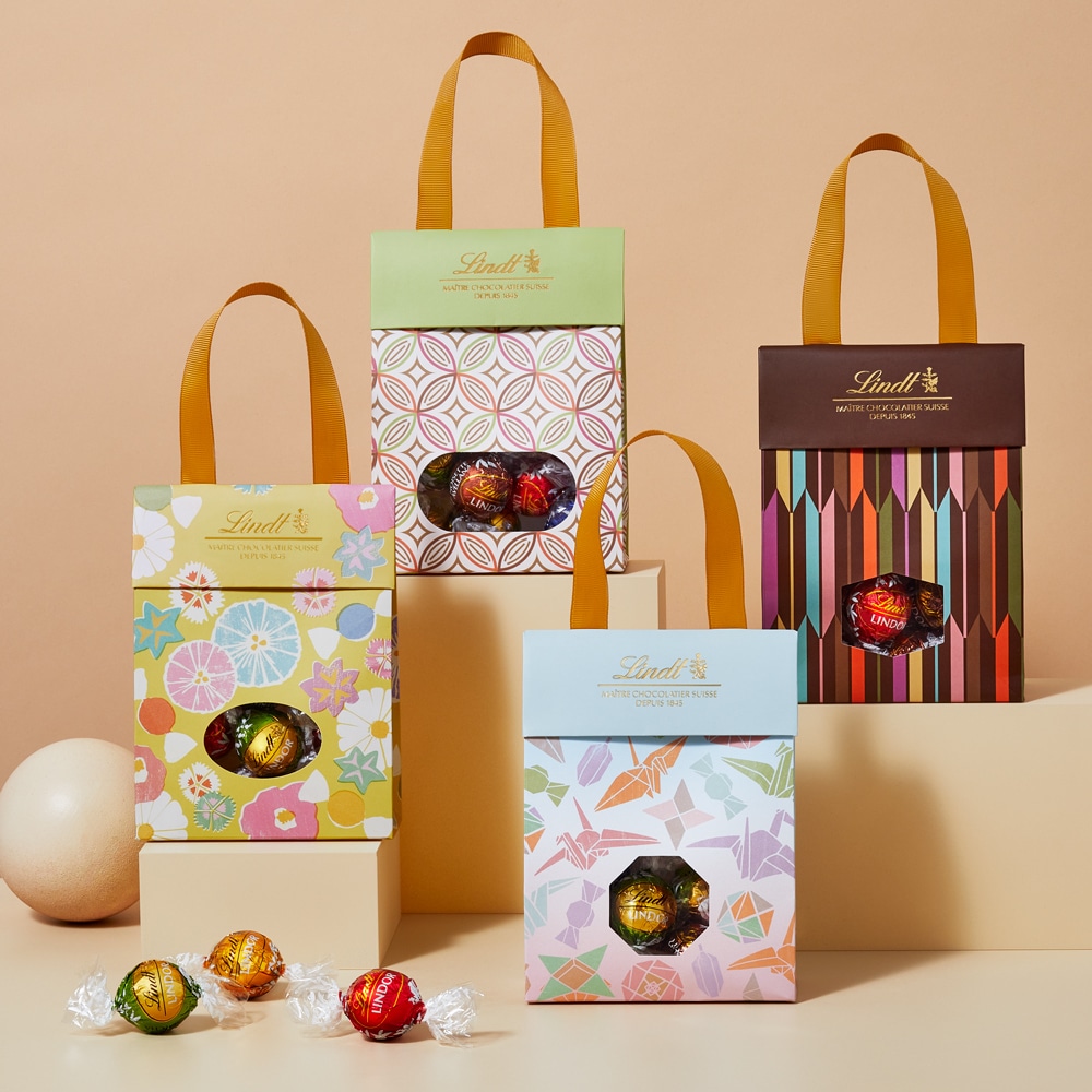 リンツ 【公式】 リンツ Lindt チョコレート リンドール ジャパンコレクションバッグ 8個入 矢絣文様 ショッピングバッグXS付: リンツチョコレート  Lindt｜JRE MALL