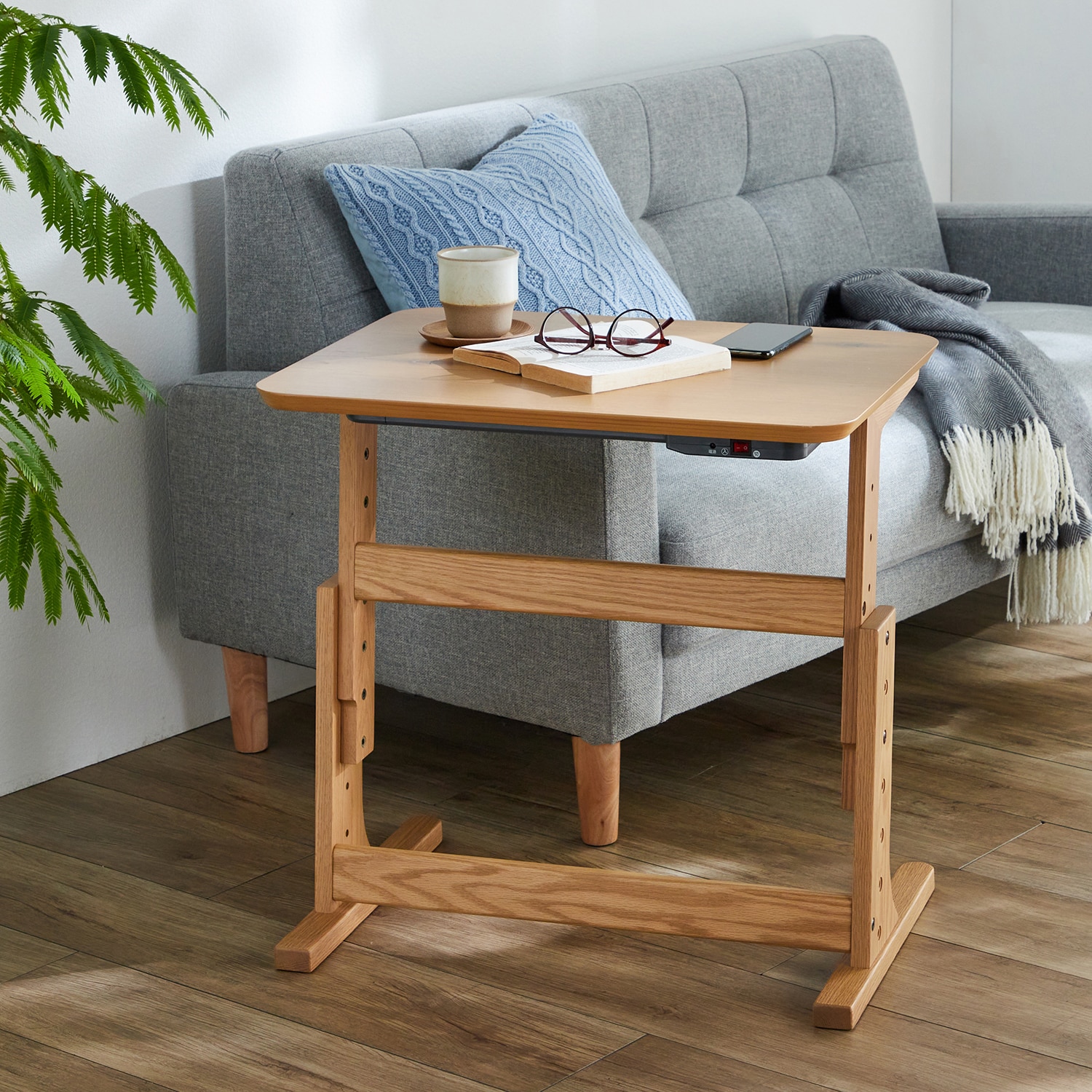 ベルメゾン 高さ調整可能なソファー用こたつテーブル(- -): ベルメゾン