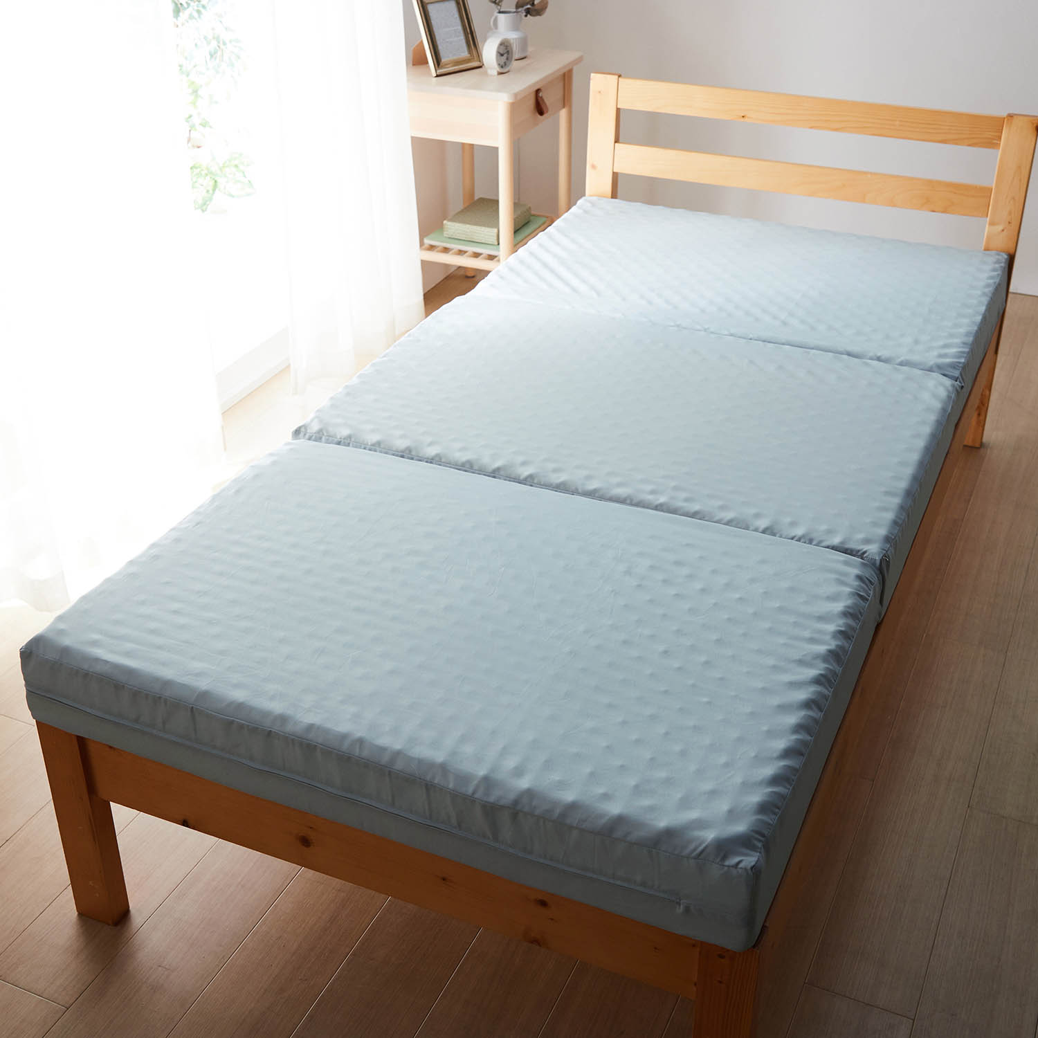 バランスマットレス/寝具 〔ブルー セミダブル 厚さ6cm〕 日本製