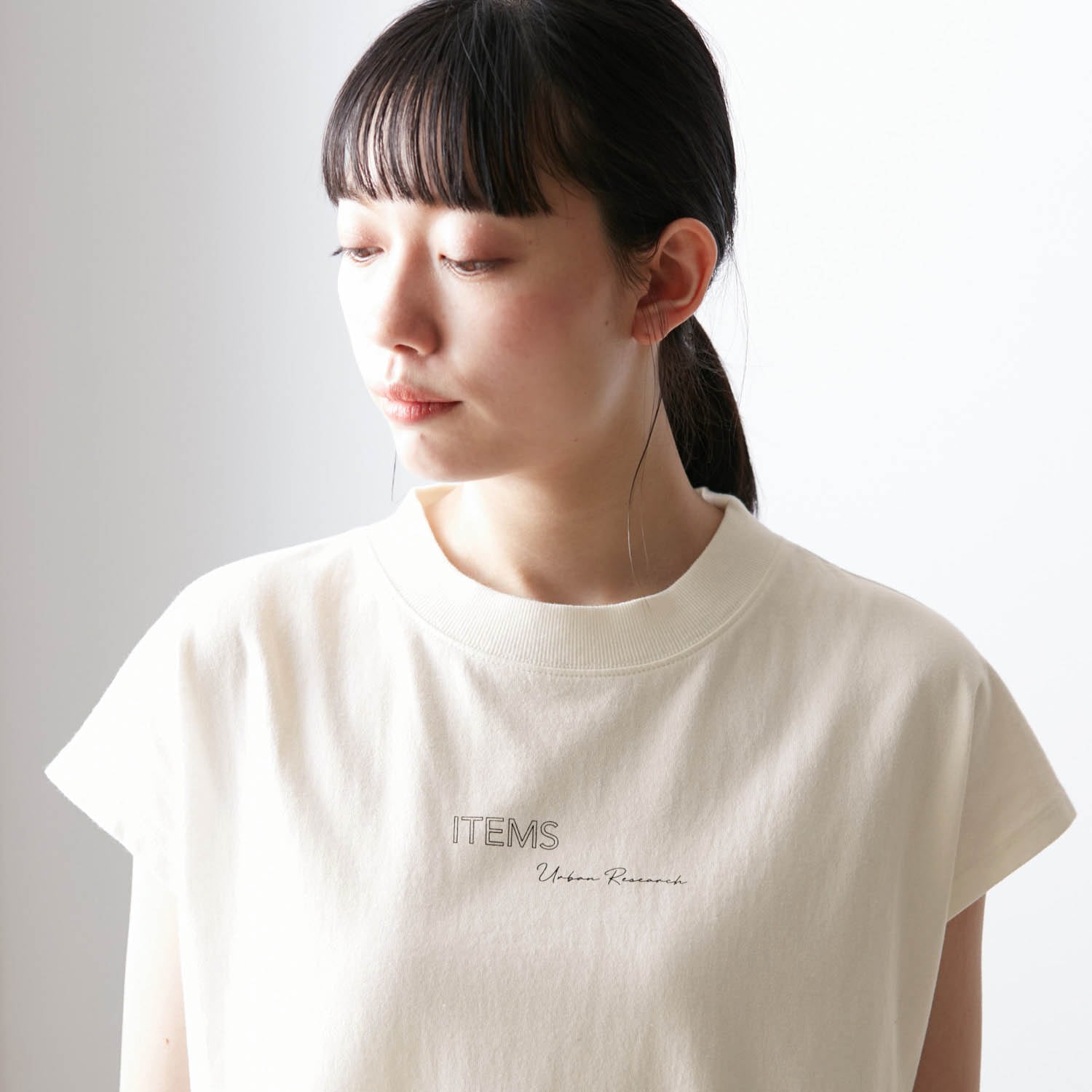 ベルメゾン 綿100％プチロゴTシャツ ライトグリーン Ｍ(Ｍ ライト