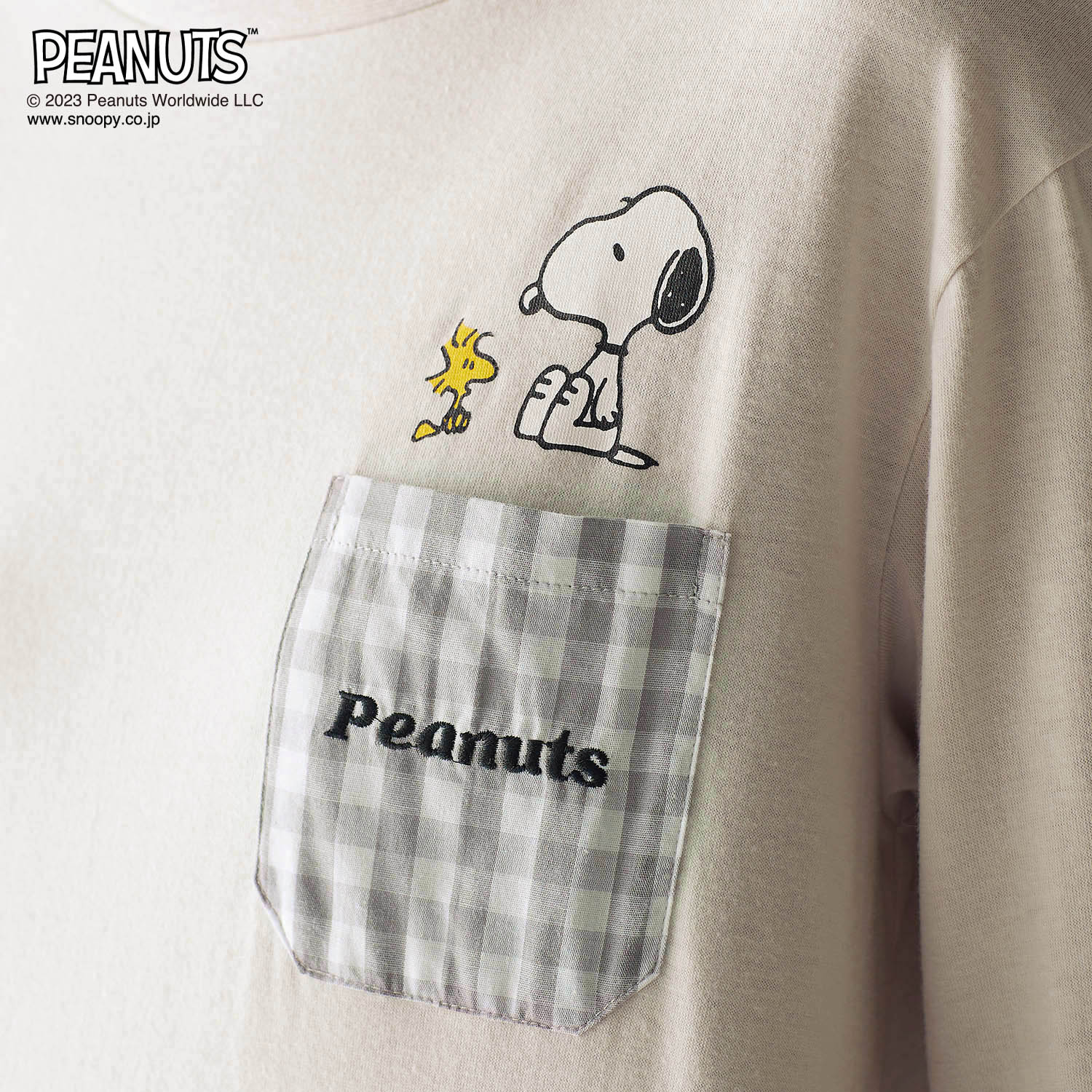 ベルメゾン PEANUTS ギンガムチェックポケットのチュニック