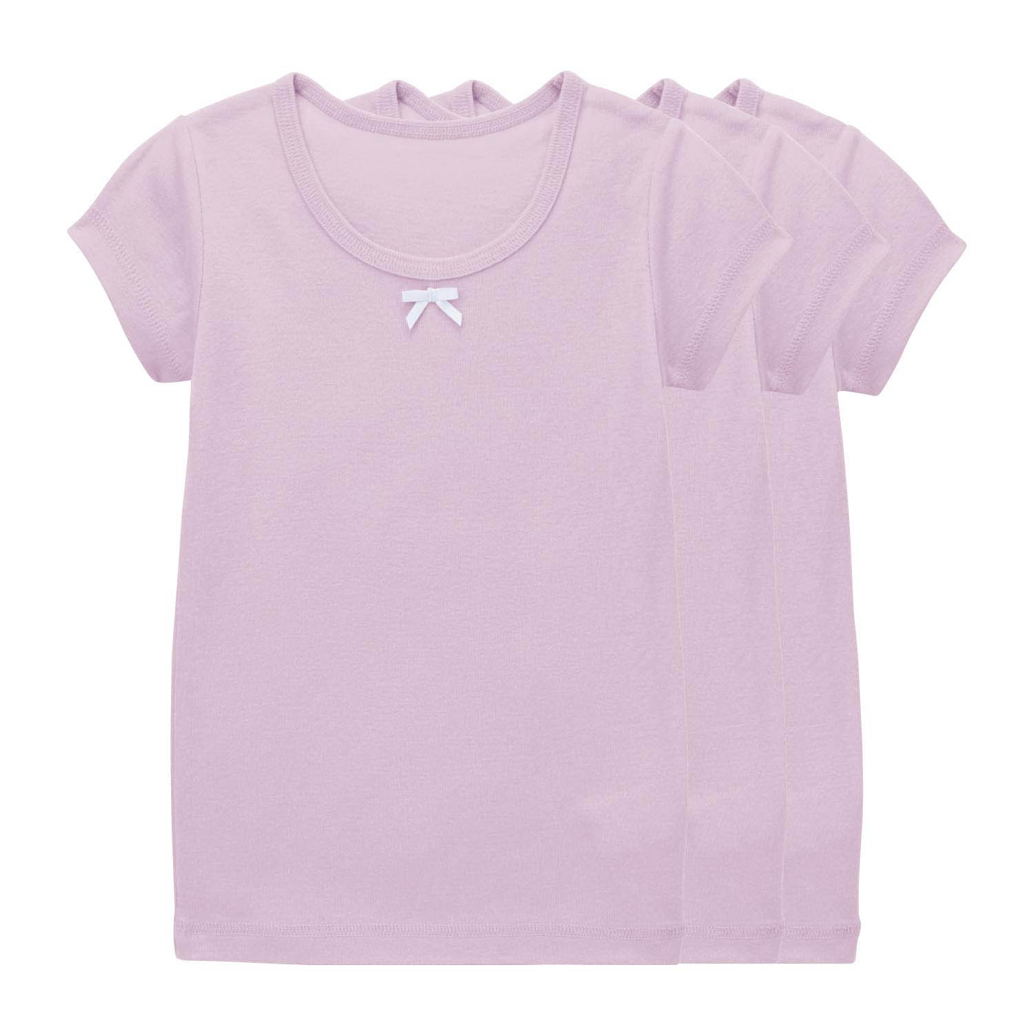 ベルメゾン ソフのびガールズ半袖Ｔシャツ３枚セット ラベンダー 80(80