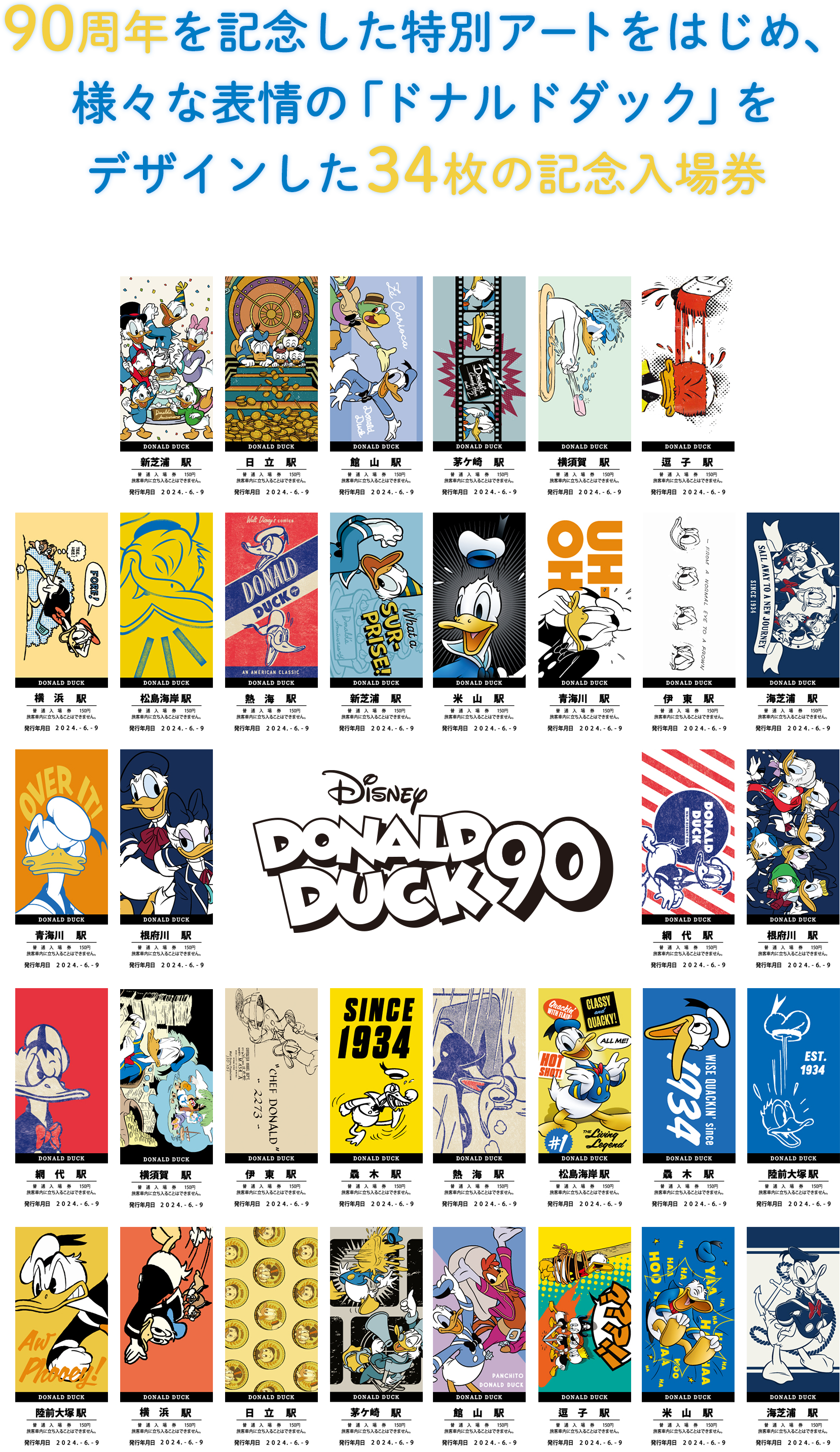 ドナルド　90周年　90周年グッズ　ドナルドダック　記念入場券　切符　入場券　グッズ　ドナルドグッズ　90周年　ホセキャリオカ　パンチート　ドナルド　誕生日