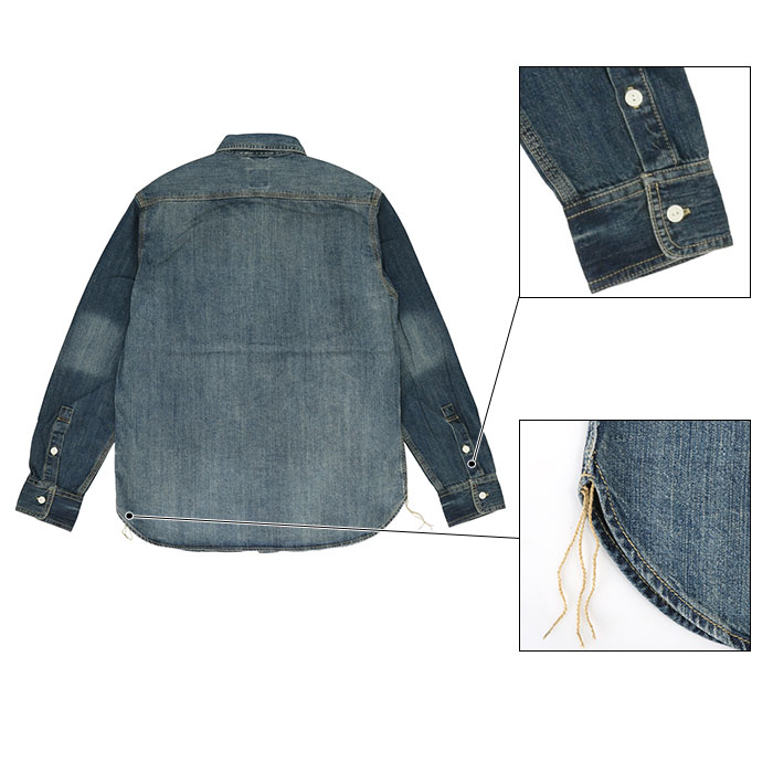 ヒューストン デニムシャツ 通販 Houston シャツ デニム メンズ アメカジ ブランド Houston Usa Cotton Denim Work Shirt シンプル ワークシャツ コットン 厚手 長袖 カジュアルシャツ トップス Mサイズ インディゴ Backyard Family Jre Pointが 貯まる