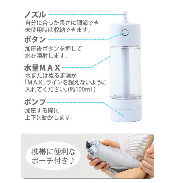 加圧式シャワーウォッシュ FUJISHO 富士商 通販 携帯用洗浄機 おしり