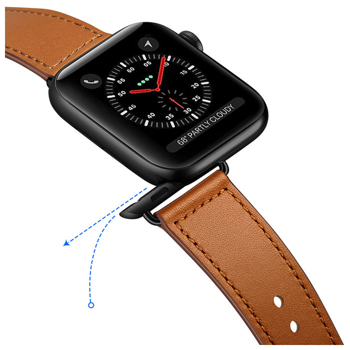 価格 Apple Watch バンド レザーベルト 本革 茶 38-40mm リール