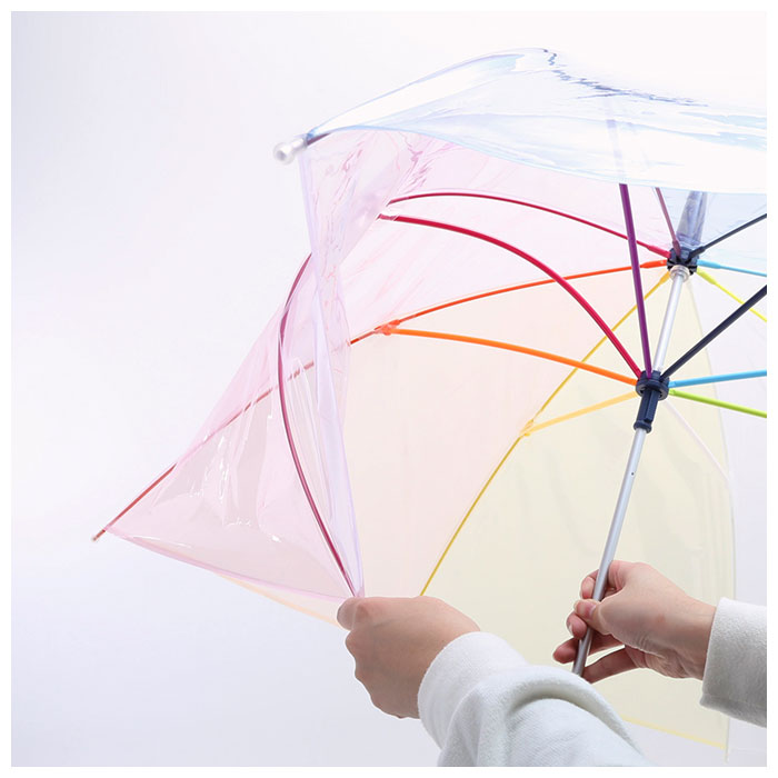 ビニール傘 かわいい 通販 ブランド エバーイオン カラフル701 雨傘 レディース 長傘 おしゃれ 60cm グラスファイバー 婦人傘 虹色 レインボー かさ カサ 丈夫 レディース傘 かわいい サスティナブル エシカル 大きい 手開き サエラ 透明 ネイビー ホワイト ピンク 長傘