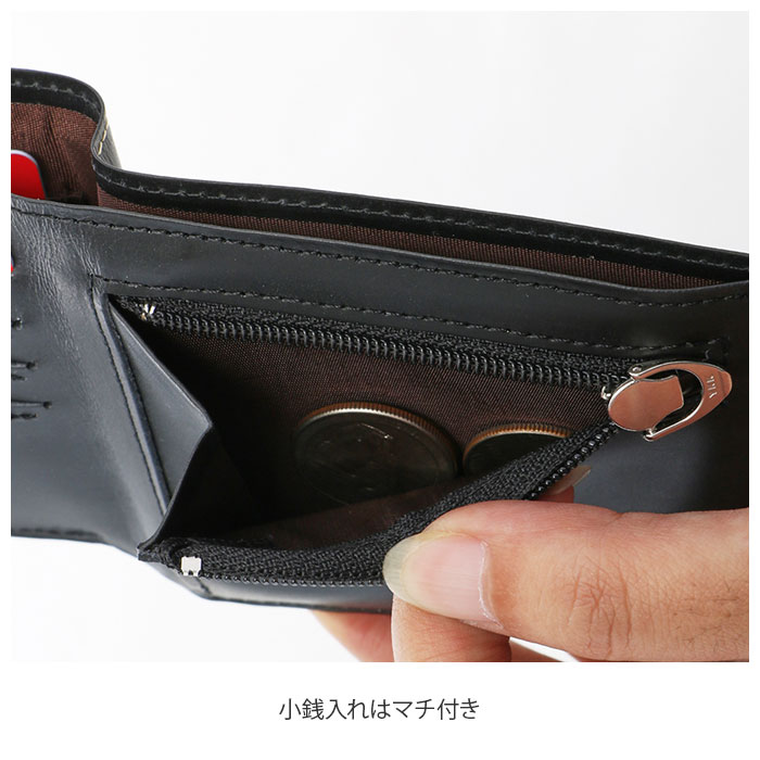 【色: キャメル】[栃木レザー] 財布 メンズ 二つ折り財布 マチ付き 本革 日