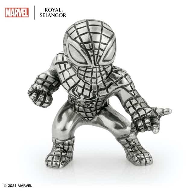 ミニチュア スパイダーマン B 高さ5cm 奥行3 5cm 横幅4 5cm 銀色 ロイヤルセランゴール Jre Pointが 貯まる 使える Jre Mall