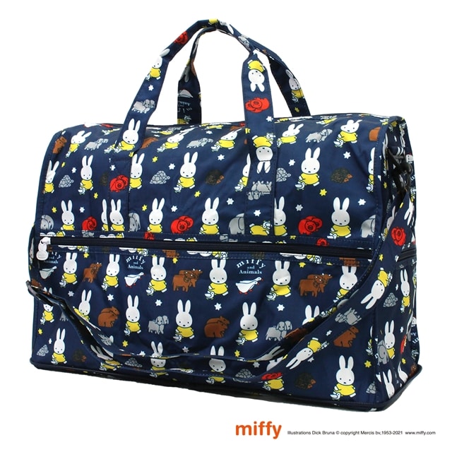 折りたたみ ボストンバッグ Mサイズ 中型 ミッフィー Miffy かわいい レディース うさぎ キャリーオン コンパクト 旅行 トラベル サブバッグ シフレ ハピタス H0002 B117 ミッフィー アニマルネイビー シフレ Jremall店 Jre Pointが 貯まる 使える Jre Mall