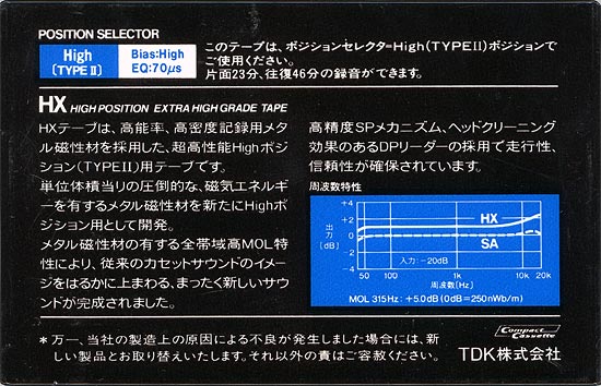 送料無料】【ゆうパケット発送】TDK カセットテープ ハイポジ HX46 46