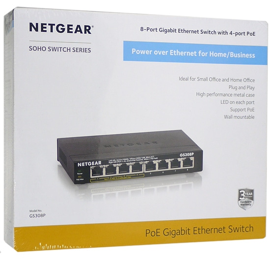 送料無料】NETGEAR 8ポート アンマネージスイッチ GS308P-100JPS