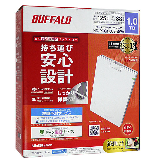 送料無料】BUFFALO製PortableHD HD-PCG1.0U3-BWA 1.0TB: オンライン