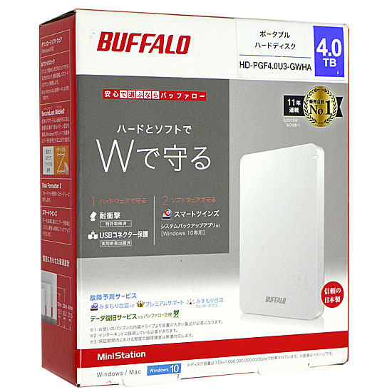 送料無料】BUFFALO製PortableHD HD-PGF4.0U3-GWHA 4TB: オンライン