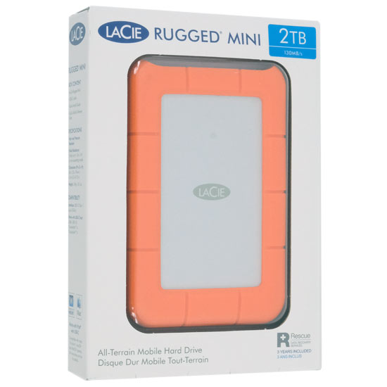 送料無料】LaCie ポータブルHDD Rugged Mini LAC9000298 2TB