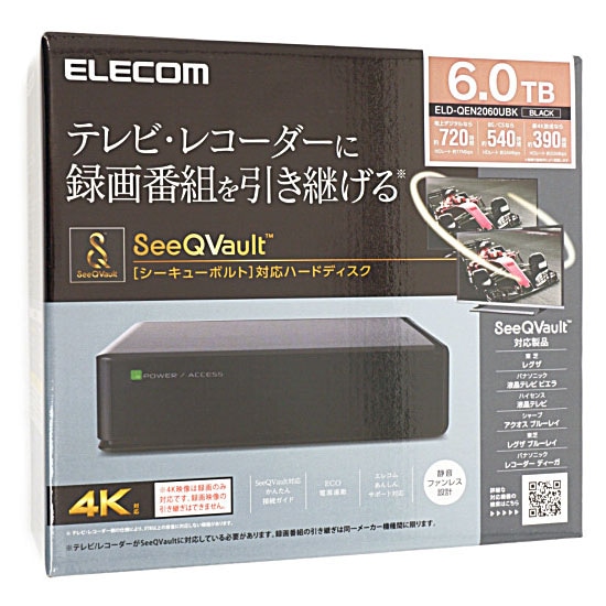 送料無料】ELECOM 外付ハードディスク ELD-QEN2060UBK ブラック 6TB