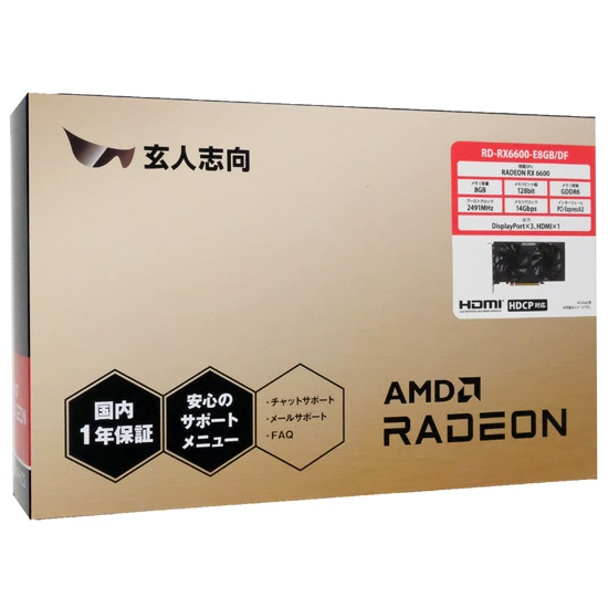 送料無料】玄人志向グラボ RD-RX6600-E8GB/DF PCIExp 8GB: オンライン ...