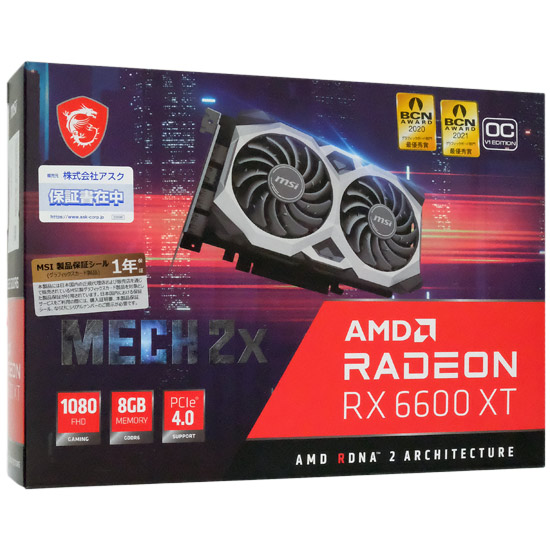 送料無料】MSI製グラボ Radeon RX 6600 XT MECH 2X 8G OCV1 PCIExp 8GB 