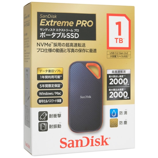 送料無料】SANDISK ポータブルSSD エクストリーム プロ SDSSDE81-1T00