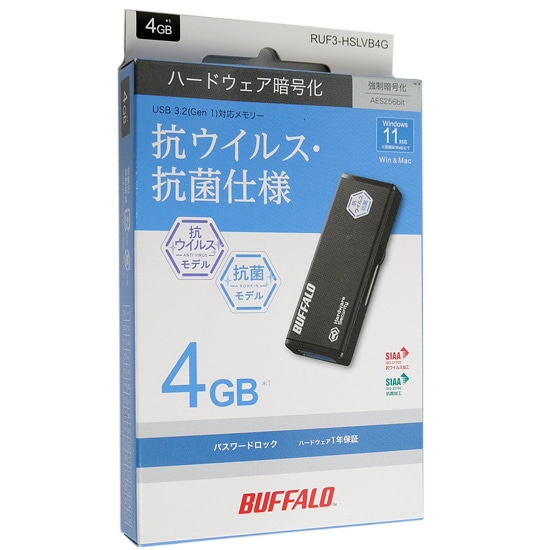 その他BUFFALO　USB3.0用 USBメモリー　RUF3-HSLVB4G　4GB