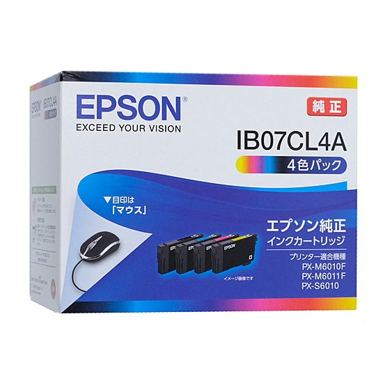 送料無料】EPSON インクカートリッジ IB07CL4A 4色パック: オンライン