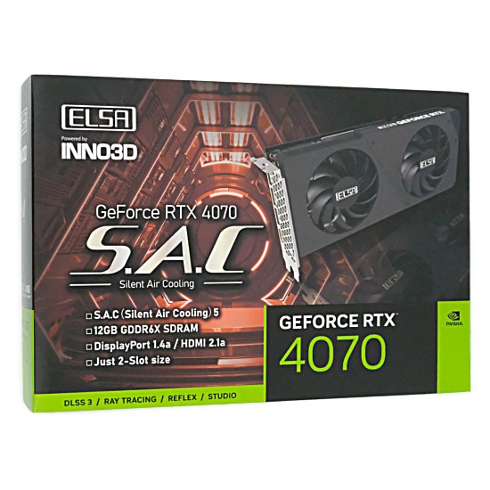 ELSA GeForce RTX 4070 S.A.C GD4070-12 GB