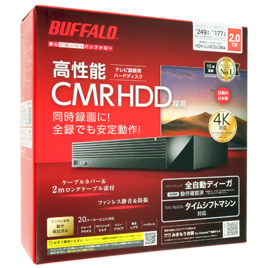 送料無料】BUFFALO 外付けHDD HDV-LLDC2U3BA 2TB: オンライン