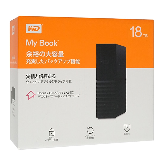 送料無料】WesternDigital製 My Book WDBBGB0180HBK-JEEX 18TB